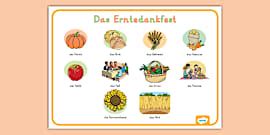 Erntedankfest: Dankbarkeit - Arbeitsblatt