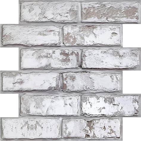 Commomy 10 Pcs 3D Faux Brick Wall Panels -11.8"X11.8" Small Size Thin ...