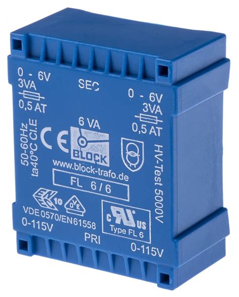 RS PRO | RS PRO 2 x 6V ac 2 Output PCB Mount PCB Transformer, 6VA | 121 ...