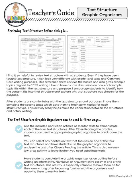 Teacher S Guide: Text Structure Graphic Organizers | PDF | Erosion ...