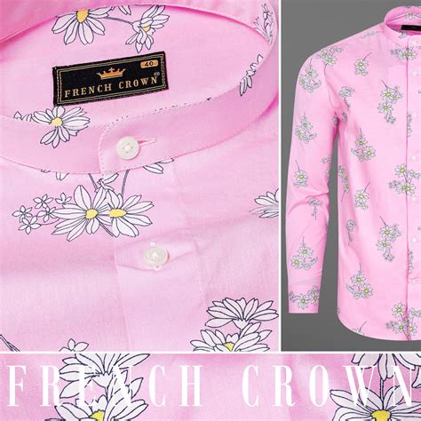 Chantilly Pink Floral Casual Prints Premium Cotton Shirt For Men ...
