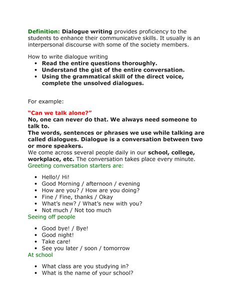 7 Dialogue Theory analysis . Dialogue writing example - Definition ...