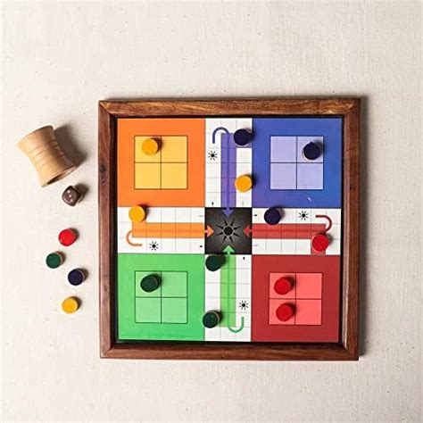 Buy SRA Home Deco Handmade Wooden Classic 2 In 1 Magnetic Ludo Snakes ...