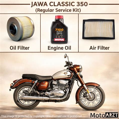 JAWA Classic 350 Regular Service Kit | Oil Filter, Air Filter & Engine ...