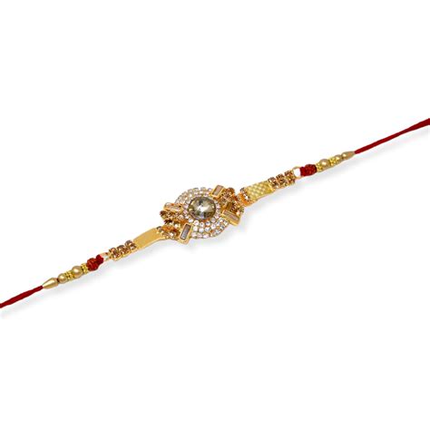 A.D. stone Rakhi with Roli chawal n Rakshabandhan Gift Card for Bhaiya ...