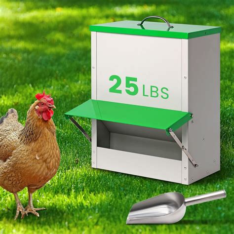 Amazon.com : 25lb Automatic Chicken Feeders Metal Poultry Feeder no ...
