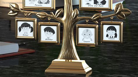 3D Golden Family Tree and Hanging Photo Frames model | 3D Molier ...