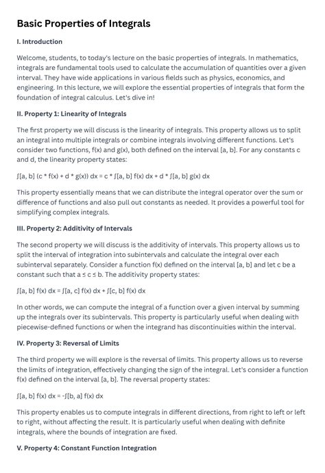 SOLUTION: Basic_properties_of_integrals - Studypool