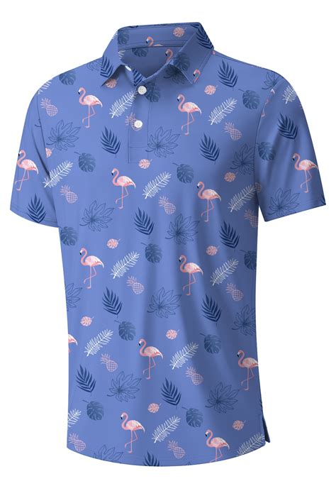 Iceglad Golf Shirts for Men Short Sleeve Dry Fit Print Performance ...