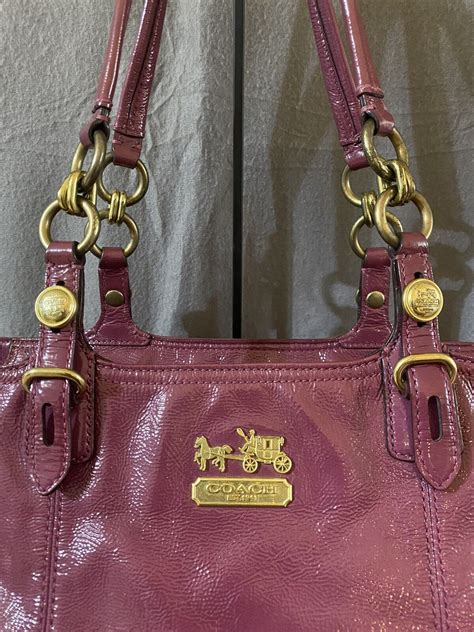 Coach Madison Mia Raspberry Patent Leather Tote Prelo… - Gem