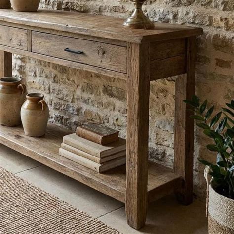 Rustic Solid Wood Console table | Handmade Farmhouse Entryway Table - Etsy