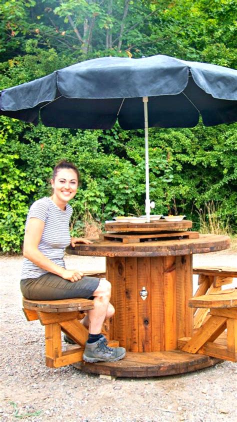 PLANS: Wooden Cable Reel Table Patio Set | Wire Spool | Drum | Round ...