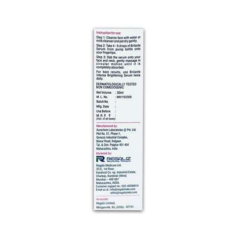 Regaliz Brilante Intense Brightening Serum 30 ml - Cureka