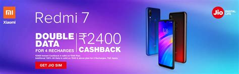 Jio Redmi 7 Offer - Get Cashback Worth ₹2,400