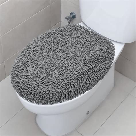 Amazon.com: TREETONE Shaggy Chenille Bathroom Toilet Lid Cover, Ultra Soft Plush Seat Covers ...