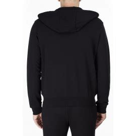 felpa da uomo aperta con zip e cappuccio cotone armani exchange logo ...