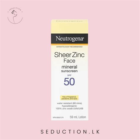 Neutrogena Sheer Zinc Face Mineral Sunscreen SPF 50 59ml - Seduction.lk
