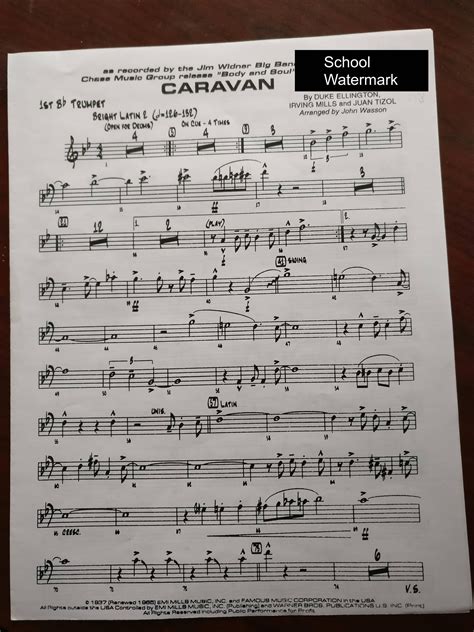 Sheet music - Caravan - Whiplash movie version - Trumpet 1 : r/HornTabs