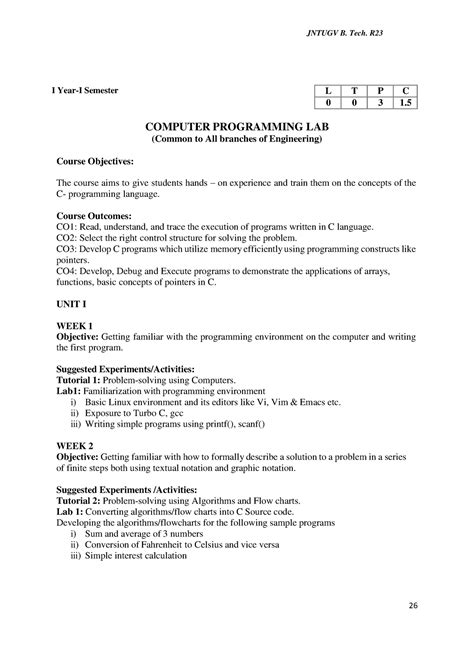 23NM CP LAB - syllabus - Regulations I Year-I Semester COMPUTER ...