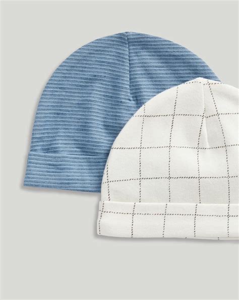 Buy Mothercare Boys Contemporary 100% Cotton Baby Hats-Pack of 2-Dark ...