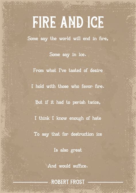 Robert Frost Fire and Ice Poem Art Print - Etsy