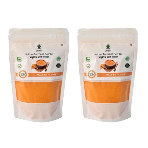 Two Farmers Organics Natural Turmeric Powder Haldi 400 Grams (Pack of 2 ...