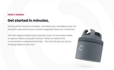 Pivo Pod Lite Auto Body and Face Tracking, Motion Sensor Stabilizer ...