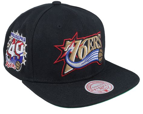 Mitchell & Ness Sixers Snapback Cap Black Blue Era Retro PHILADELPHIA ...