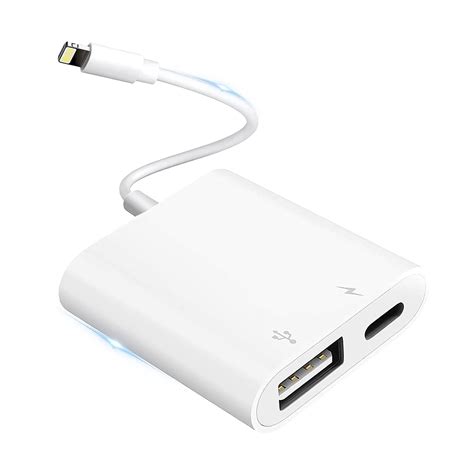 Lightning to USB Camera Adapter for iPhone with Charging Port USB 3.0 ...