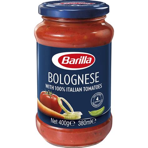 Calories in Barilla Pasta Sauce Bolognaise calcount