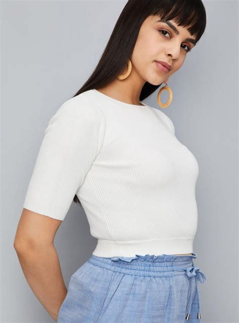 Buy Women Ribbed Crop Top Online at just Rs. 699.0 - 1000012643966 ...