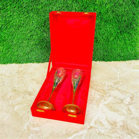 Buy Brass Wine Glasses Online in India - Wine Glasses with Red Box – Ashtok