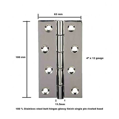 Premium Stainless Steel 4 Inch Door Cabinet Butt Hinge