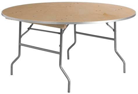 60" Round Heavy Duty Birchwood Folding Banquet Table from Renegade ...