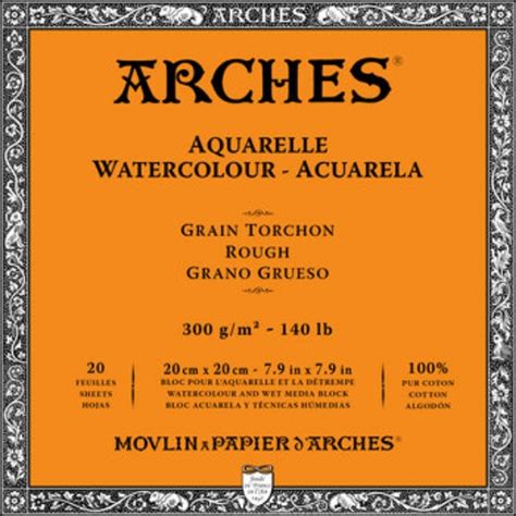htconline.in| Arches Watercolor Paper Block Rough 300gsm 20x20cm ...