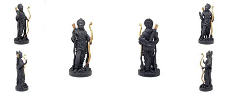 Buy MurtiHome King of Ayodhya Ram Murti, 12.7 cm Height, Black, 3D ...