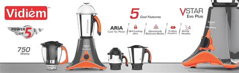 Buy Vidiem Vstar Evo Plus 750 W Mixer Grinder with 4 Jars | Powerful ...