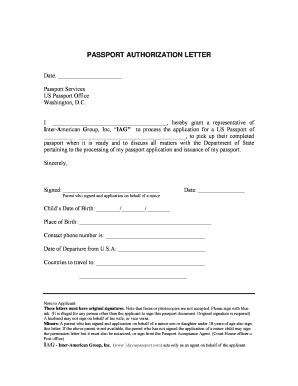 Dc Passport Authorization - Fill Online, Printable, Fillable, Blank ...