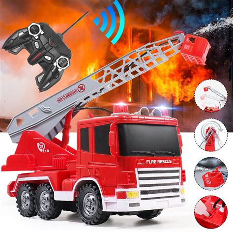 Buy RC Fire Engine Truck 6 Modes Remote Control Rescue Fire Truck with ...