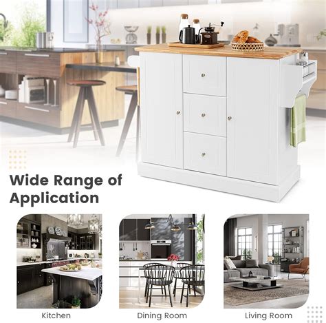 Giantex Mobile Kitchen Island, Large Kitchen Cart on India | Ubuy