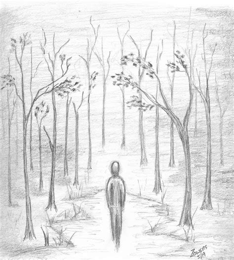 forest man drawing