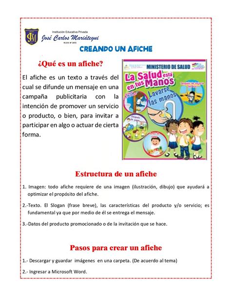 6to grado - Creando un Afiche | Tipos de texto, Afiches, Como crear un ...