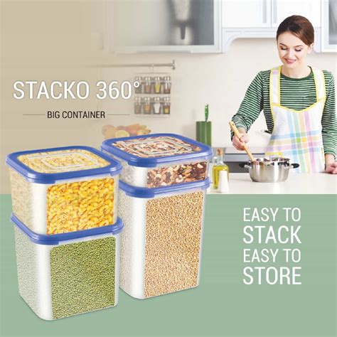 Buy Stacko 360 Square Container 1.5L, 3L, 4.5L, 6L Online in India - Milton