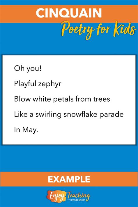 Teaching Cinquain - Five-Line Poems for Kids