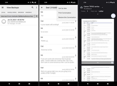 Image result for How to Print a Text Message Android