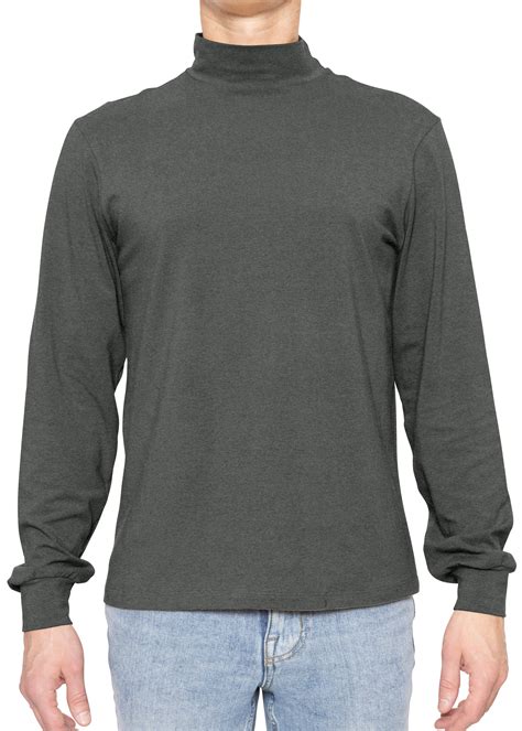 Stretch Is Comfort Men's Cotton Mock Neck Cuffed Long Sleeve Top |Adult ...
