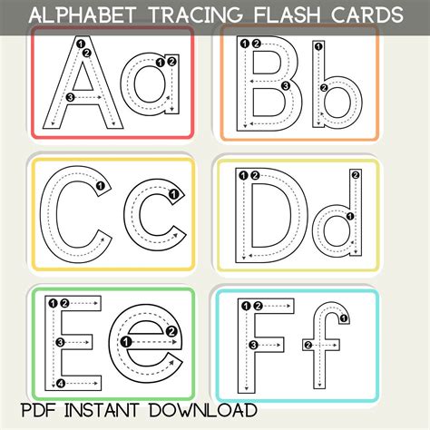 Free printable tracing alphabet cards, Download Free printable tracing ...