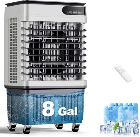 LJUP 2050CFM Swamp Cooler,35IN Evaporative Air Cooler with 7.9-Gal ...