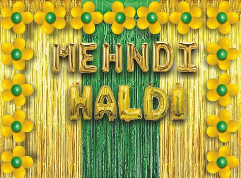 PARTY BREEZE Aluminium Haldi Mehndi Ceremony Decorations Balloons Combo ...