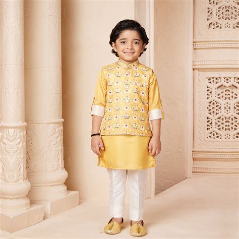 Radiant Gold Splendor Kids' Kurta Set – Suvidha Fashion